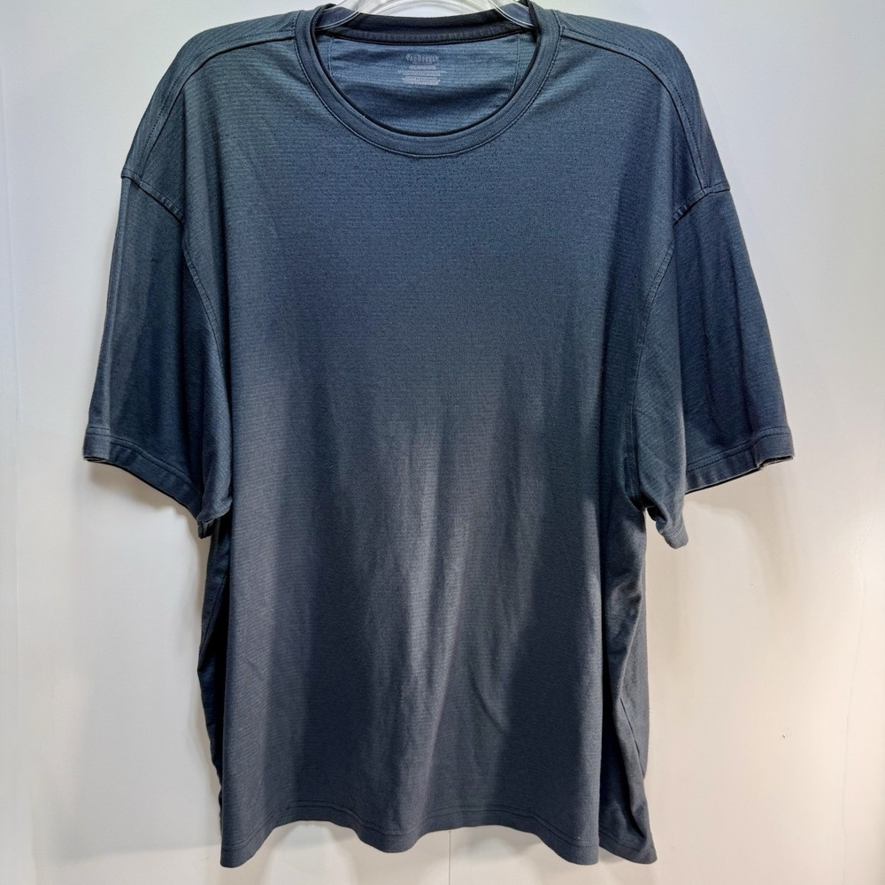 Van Heusen Casual Short Sleeve Shirt Blue Gray Men's 4XL